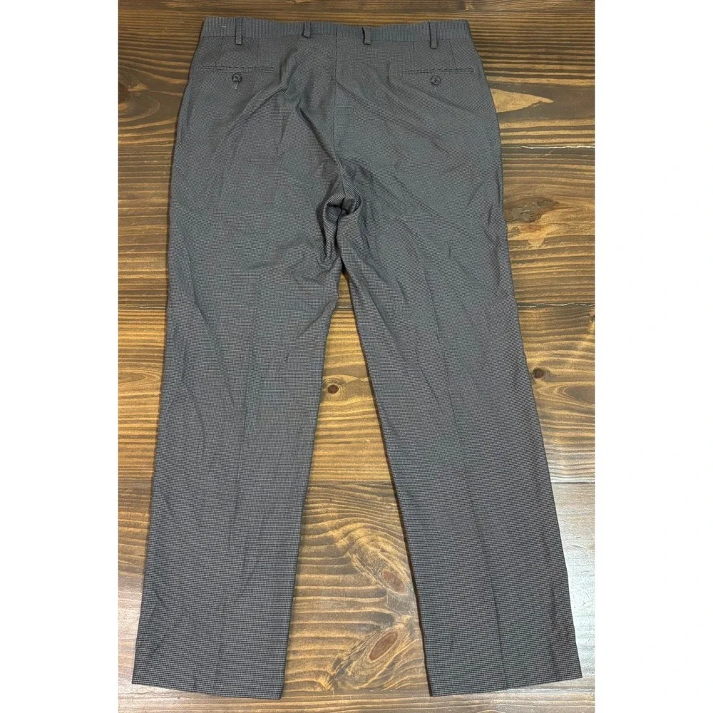 Lauren Ralph‎ Lauren Mens Dress Pants 36x32 Grey Micro Houndstooth Flat Front